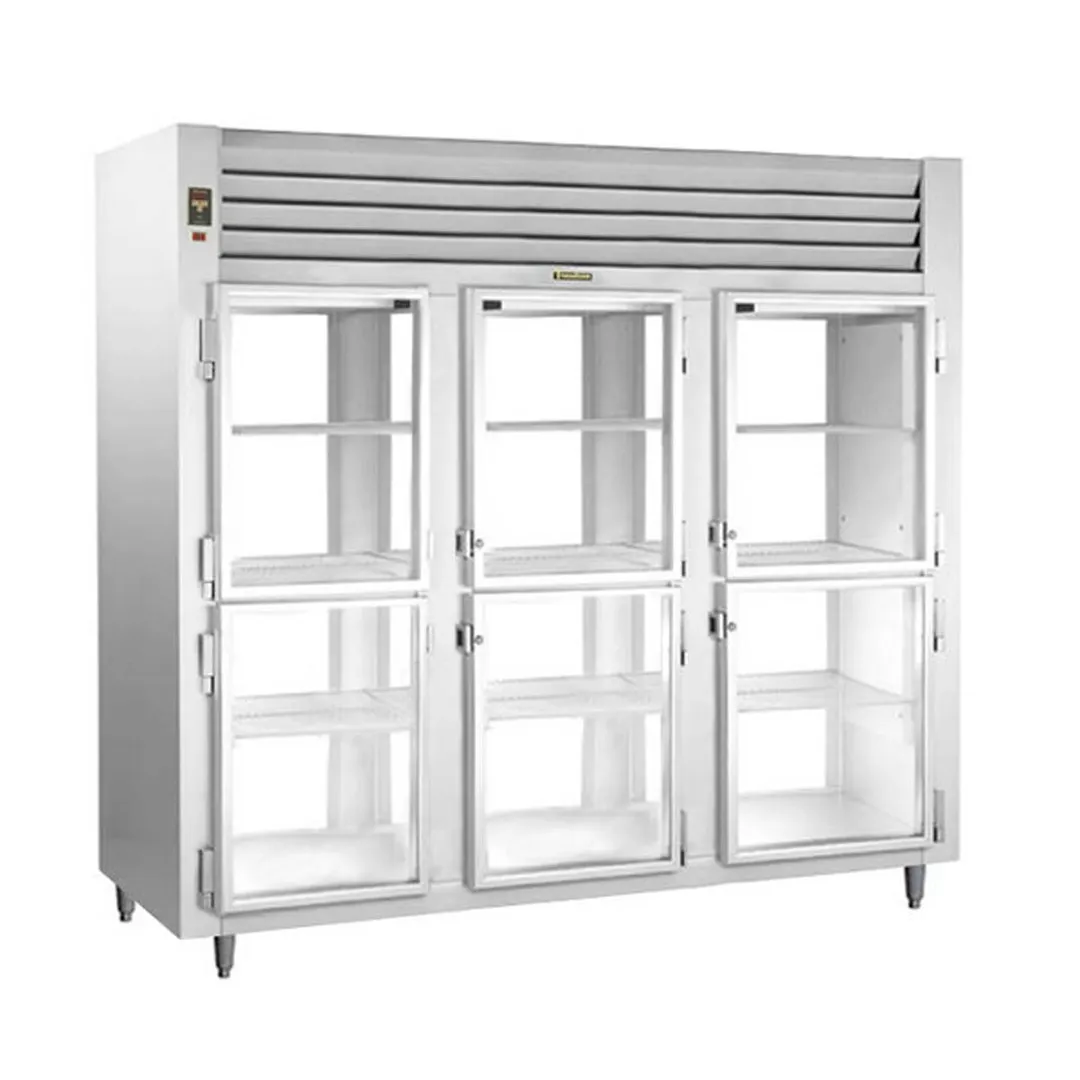 Traulsen AHT332NPUT-HHG 76" 3-Section Pass-Thru Refrigerator w/ 12 Half Glass Doors, Top Mount, 76 cu. ft.