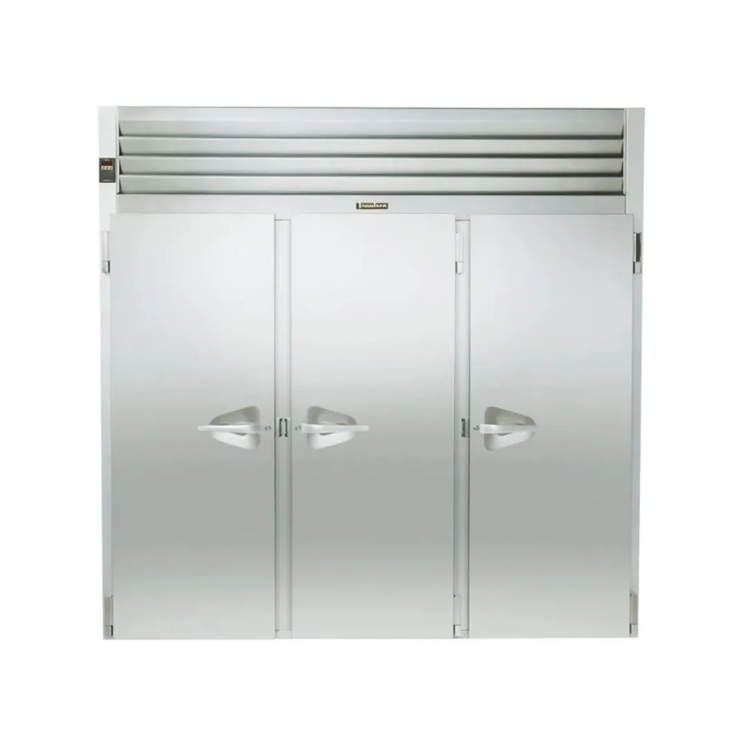 Traulsen AIF332LUT-FHS 100" 3-Solid Door Roll-In Freezer, Top Mounted, Self-Contained, 111 cu. ft., Stainless Steel