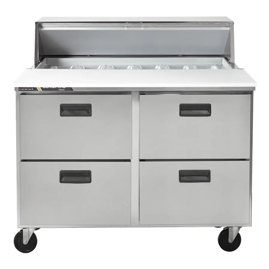 Traulsen C Series CLPT-4812-DW 48" 2-Section Sandwich / Salad Prep Table w/ 4 Drawers, 12 pans