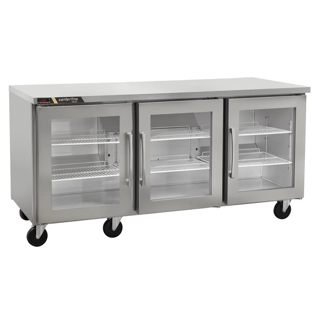 Traulsen C Series CLUC-72R-GD-LLL 72" 3 Glass Door Undercounter Refrigerator, 18.8 cu. ft.