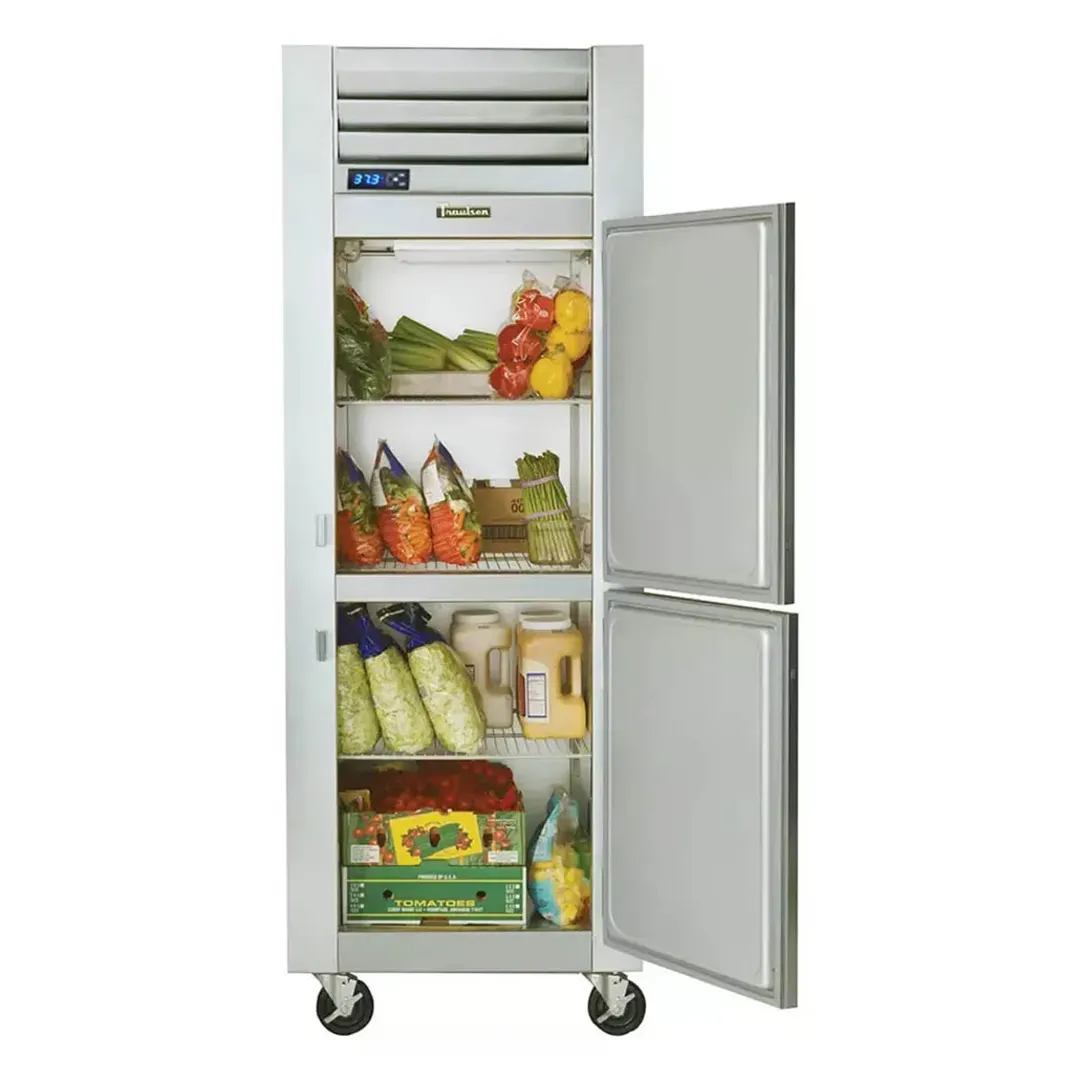 Traulsen G10002P 30" 1-Section Pass-Thru Refrigerator w/ 4 Half Solid Doors (right hinged), Top Mount, 24.72 cu. ft.