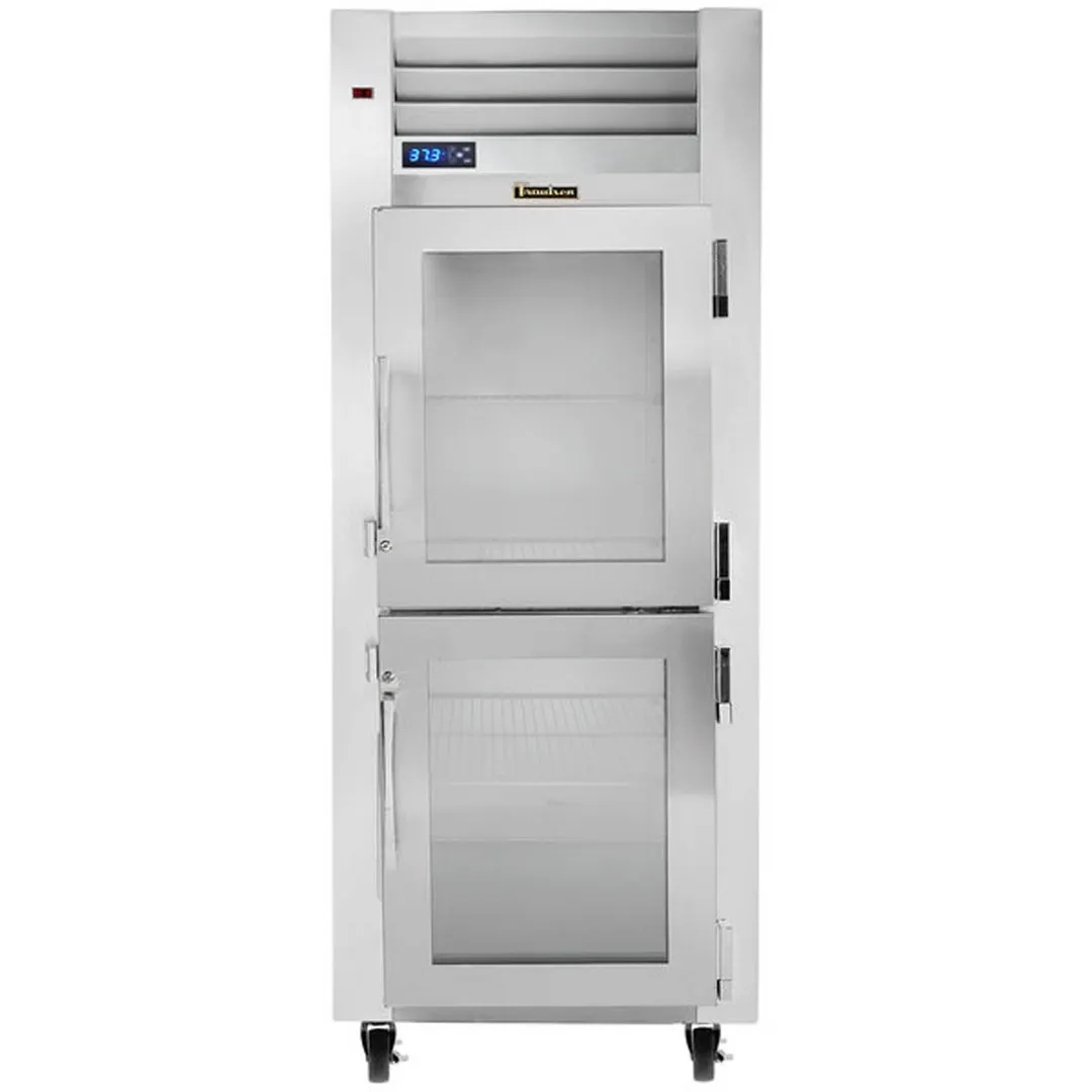 Traulsen G11000 30" 1-Section Reach-In Refrigerator w/ 2 Glass Right Hinged Half-Doors, Top Mount, 23.67 cu. ft.