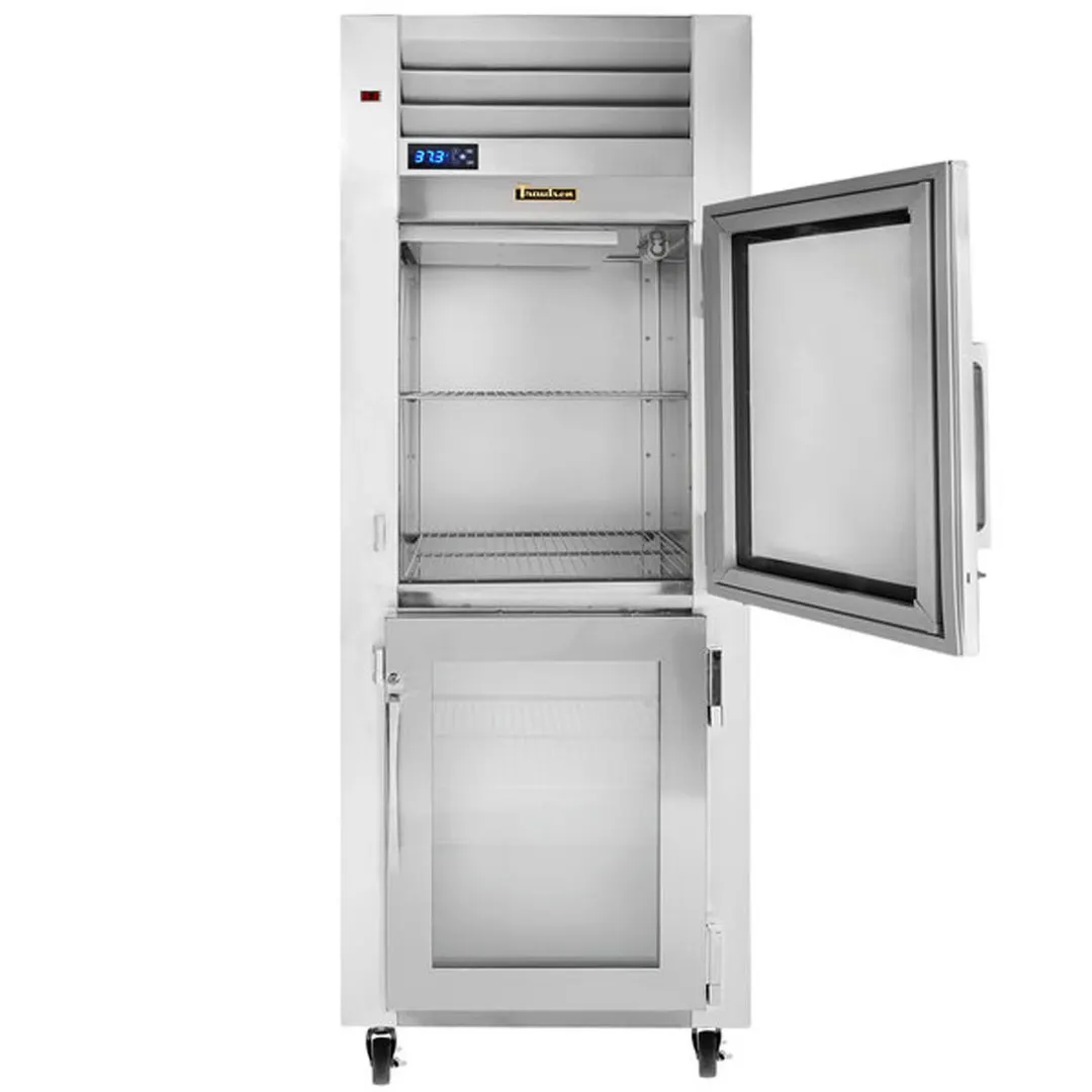 Traulsen G11000 30" 1-Section Reach-In Refrigerator w/ 2 Glass Right Hinged Half-Doors, Top Mount, 23.67 cu. ft.