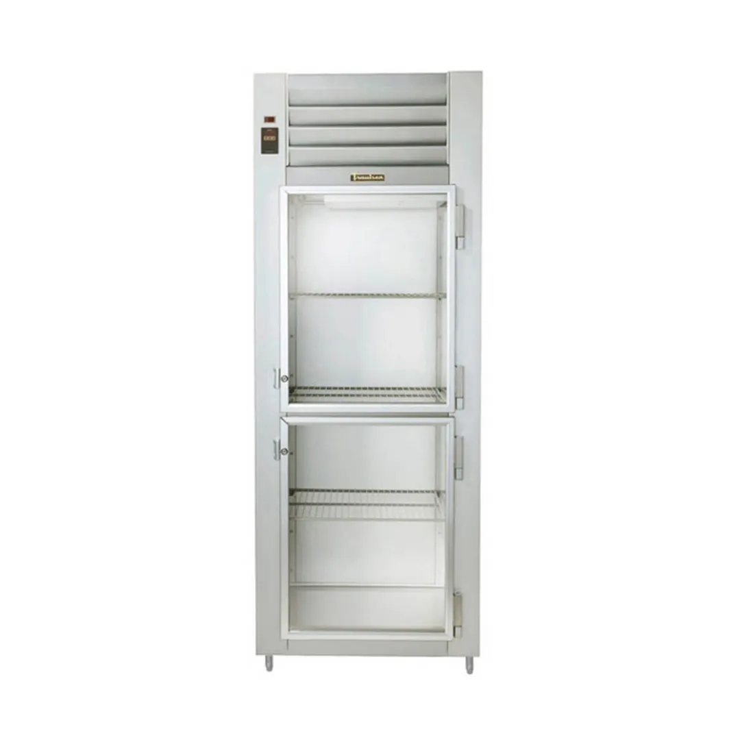Traulsen G17003P 30" 1-Section Pass-Thru Refrigerator w/ 4 Half Glass-Solid Doors (left/right hinged), R-450A, 25.3 cu. ft.