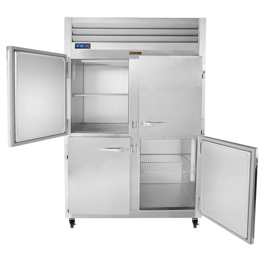 Traulsen G20000 52" 2-Section Reach-In Refrigerator w/ 4 Solid Half-Doors (hinged left/right), Top Mount, 46 cu. ft.