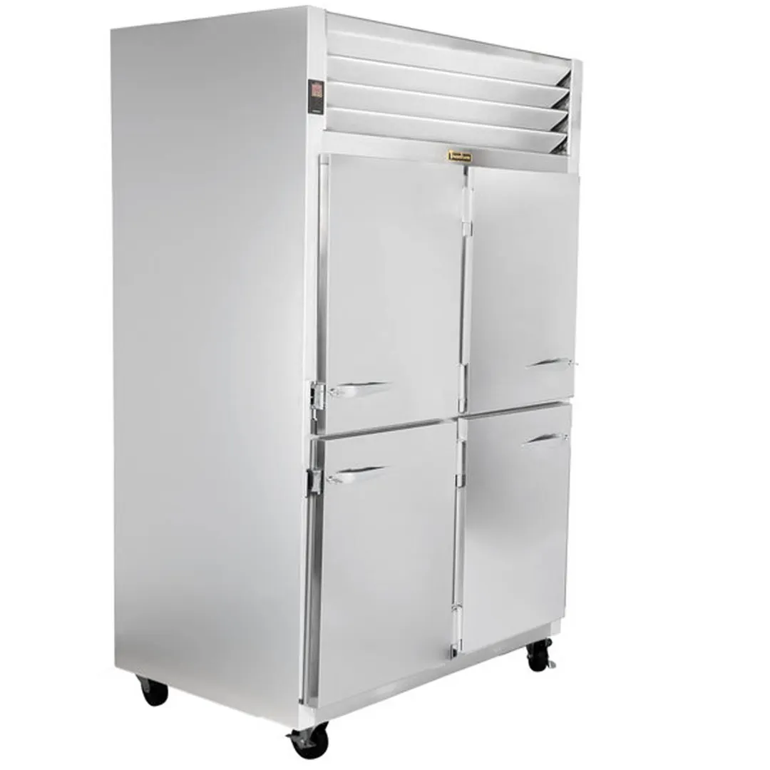 Traulsen G20001 52" 2-Section Reach-In Refrigerator w/ 4 Solid Half-Doors (hinged right/left), Top Mount, 46 cu. ft.