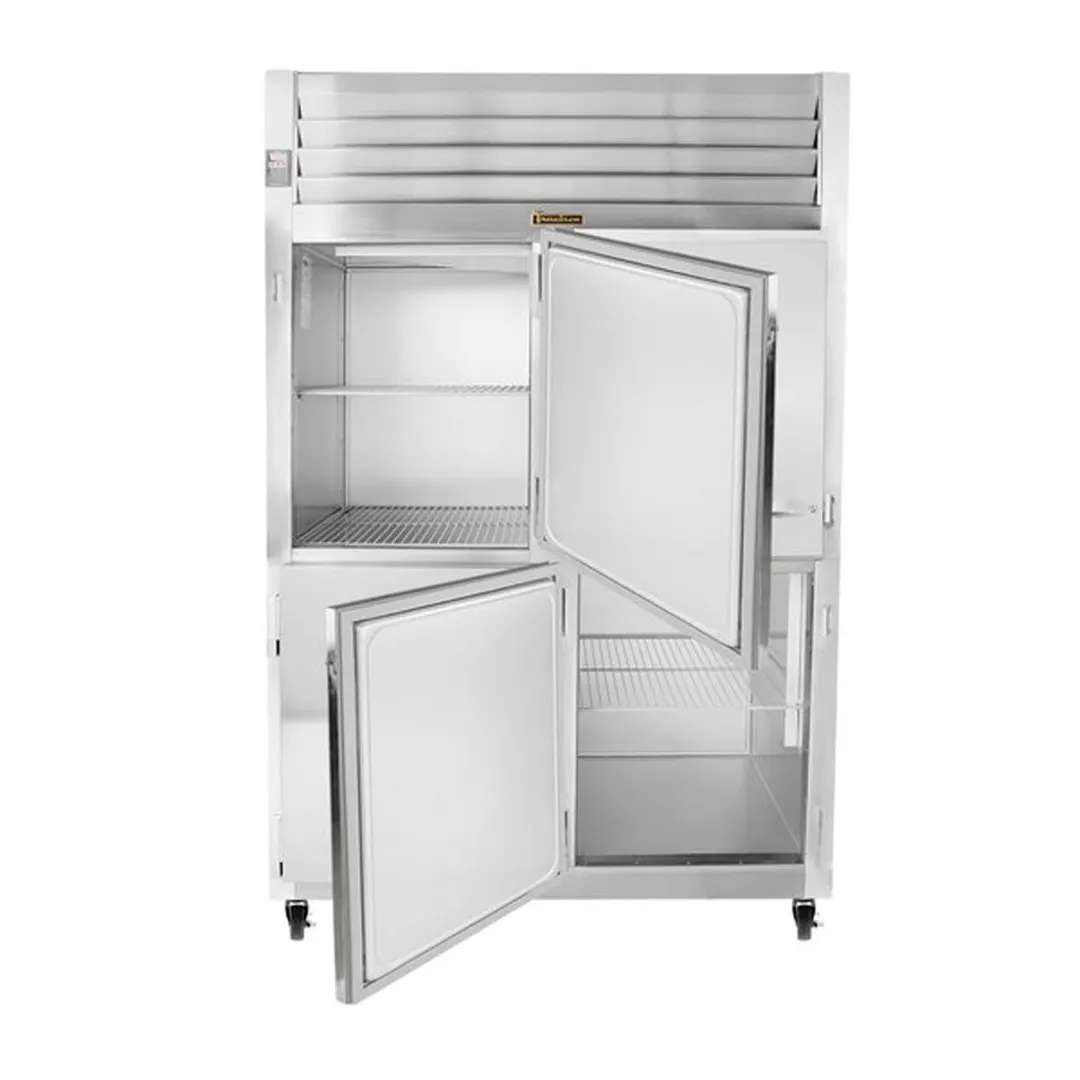 Traulsen G20001 52" 2-Section Reach-In Refrigerator w/ 4 Solid Half-Doors (hinged right/left), Top Mount, 46 cu. ft.