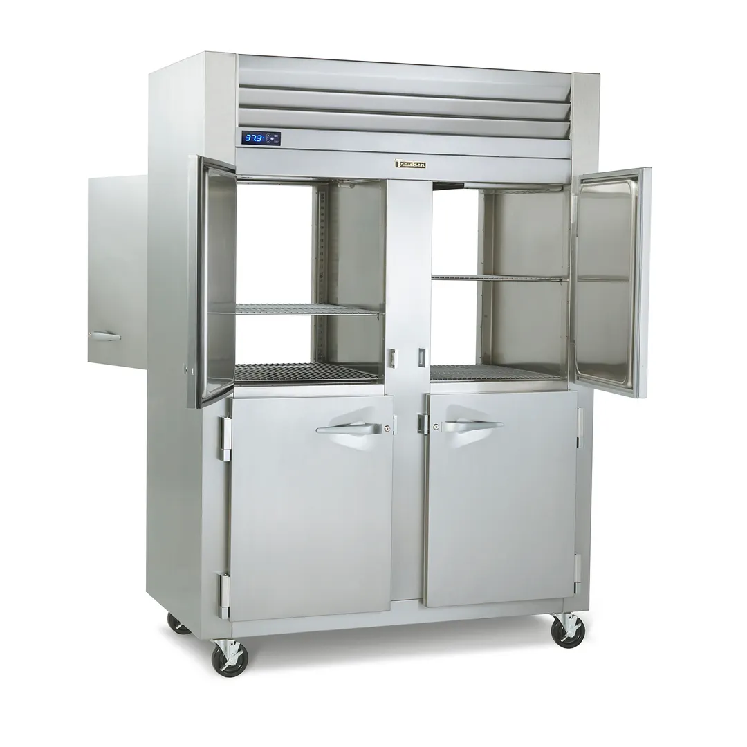 Traulsen G20007P 52" 2-Section Pass-Thru Refrigerator w/ 8 Half Solid Doors (right/right hinged), R450A, 48.6 cu. ft.