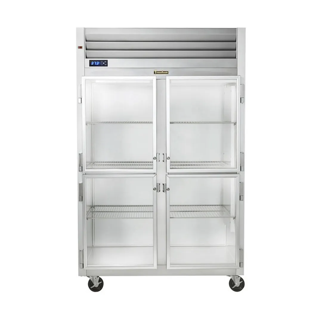 Traulsen G2100 52" 2-Section Reach-In Refrigerator w/ 4 Glass Half-Doors, Top Mount, 46.5 cu. ft.