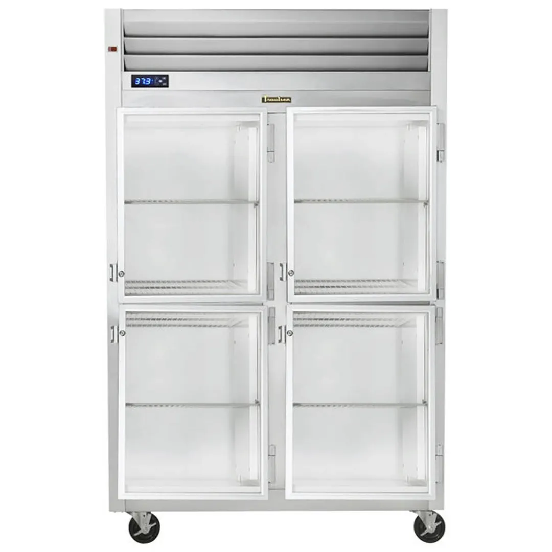 Traulsen G21002 52" 2-Section Reach-In Refrigerator w/ 4 Glass Half-Doors (hinged right/right), Top Mount, 46.5 cu. ft.