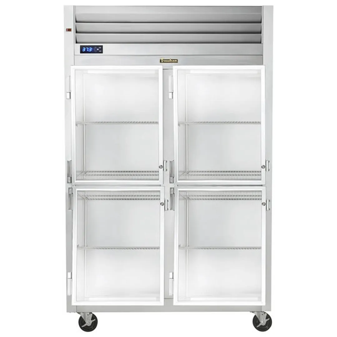 Traulsen G21003 52" 2-Section Reach-In Refrigerator w/ 4 Glass Half-Doors (hinged left/left), Top Mount, 46.5 cu. ft.