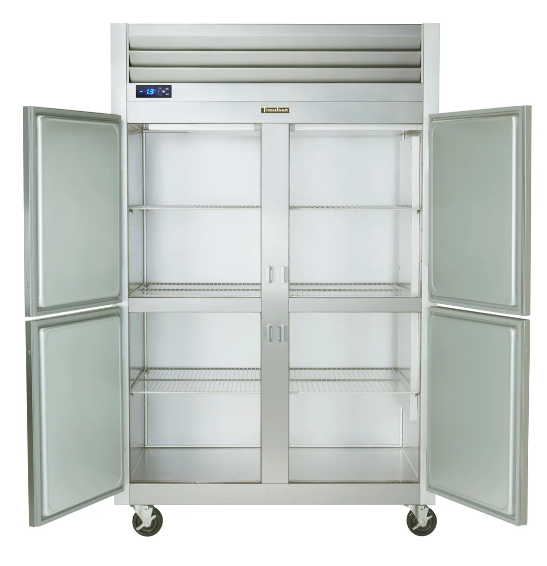 Traulsen G22002 52" 2-Section Reach-In Freezer, 4 Half Solid Doors, Top Mounted, 46 cu. ft., Stainless Steel Front