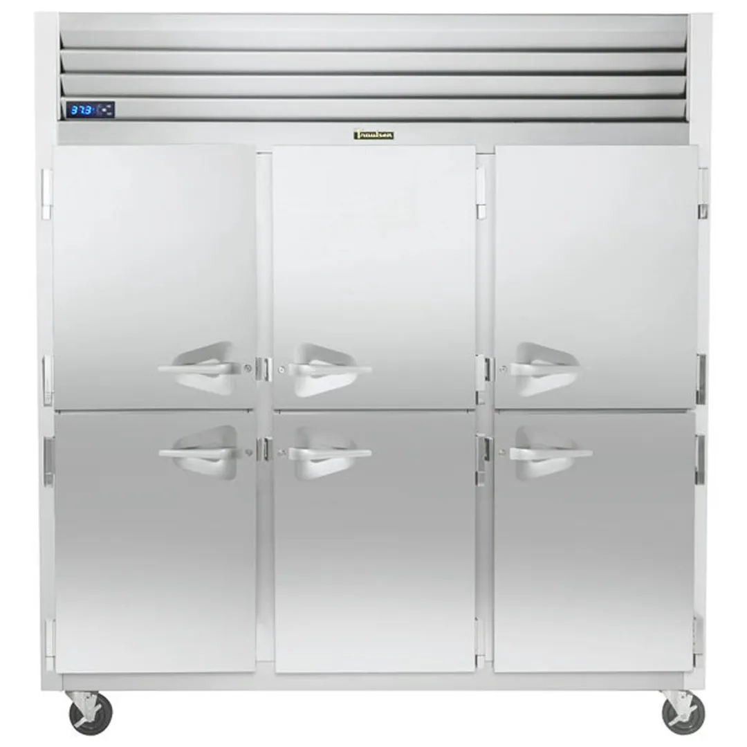 Traulsen G30000-032 76" Reach-In Refrigerator w/ 6 Solid Half-Doors (hinged left/right/right), Top Mount, 69 cu. ft.