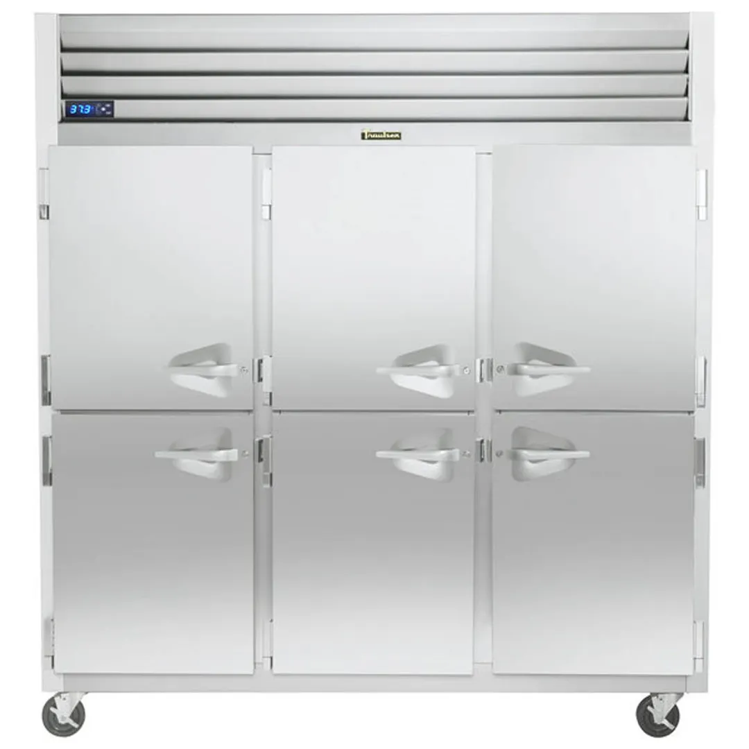 Traulsen G30001-032 76" Reach-In Refrigerator w/ 6 Solid Half-Doors (hinged left/left/right), Top Mount, 69 cu. ft.