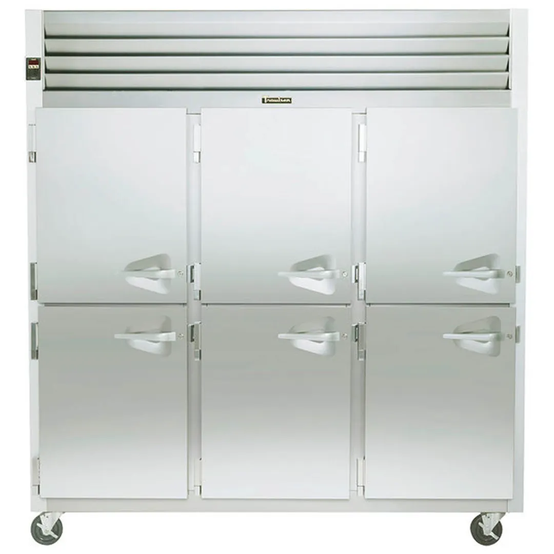 Traulsen G30003 76" 3-Section Reach-In Refrigerator w/ 6 Solid Half-Doors (hinged left/left/left), 69 cu. ft.