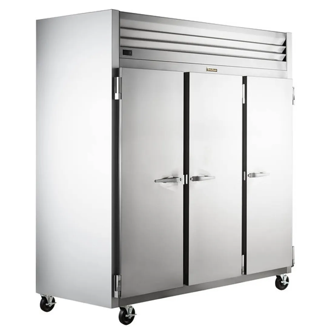 Traulsen G30010 76" Three Section Reach-In Refrigerator w/ 3 Solid Doors (hinged left/right/right), Top Mount, 69.3 cu. ft.