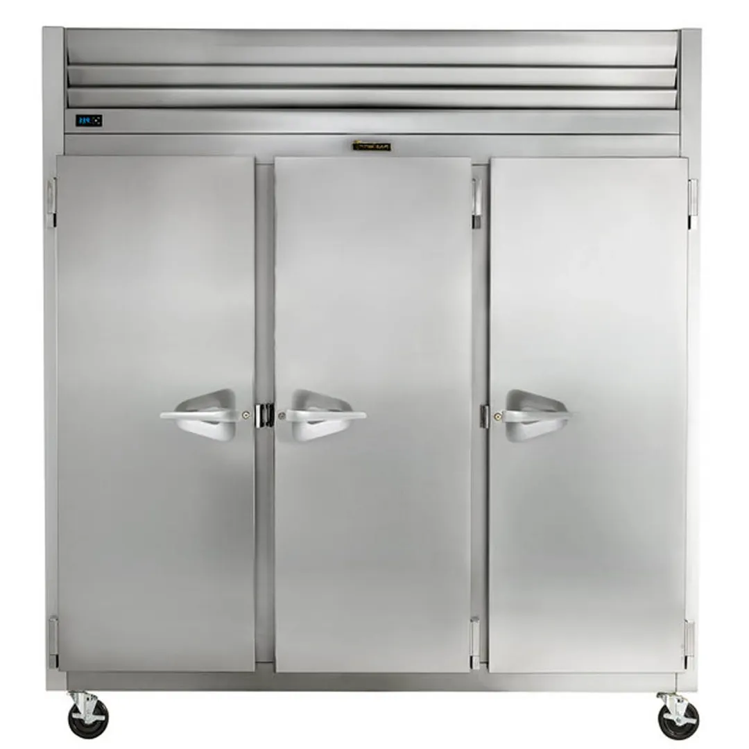 Traulsen G30010 76" Three Section Reach-In Refrigerator w/ 3 Solid Doors (hinged left/right/right), Top Mount, 69.3 cu. ft.
