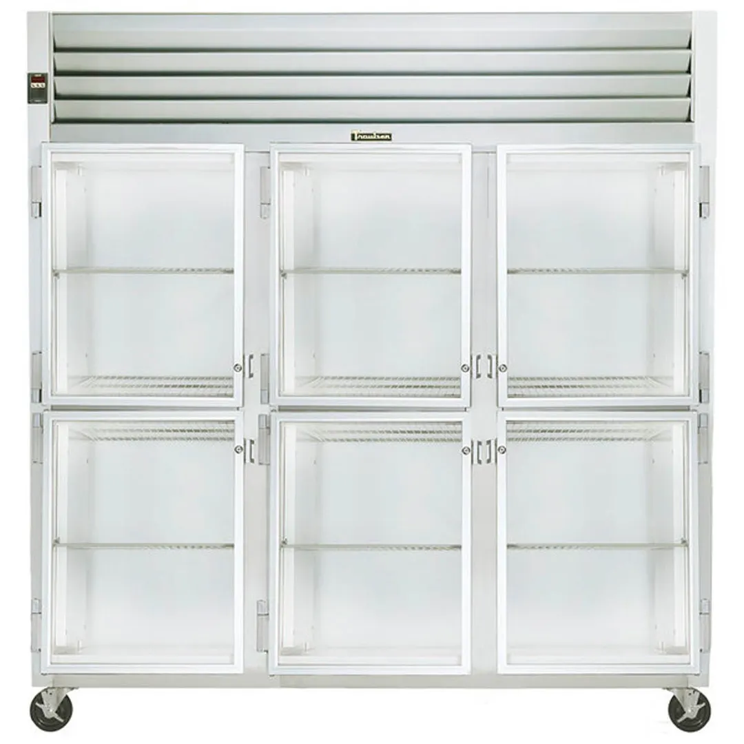 Traulsen G32001 76" Reach-In Refrigerator w/ 6 Glass Half-Doors (hinged left/left/right), Top Mount, 70 cu. ft.