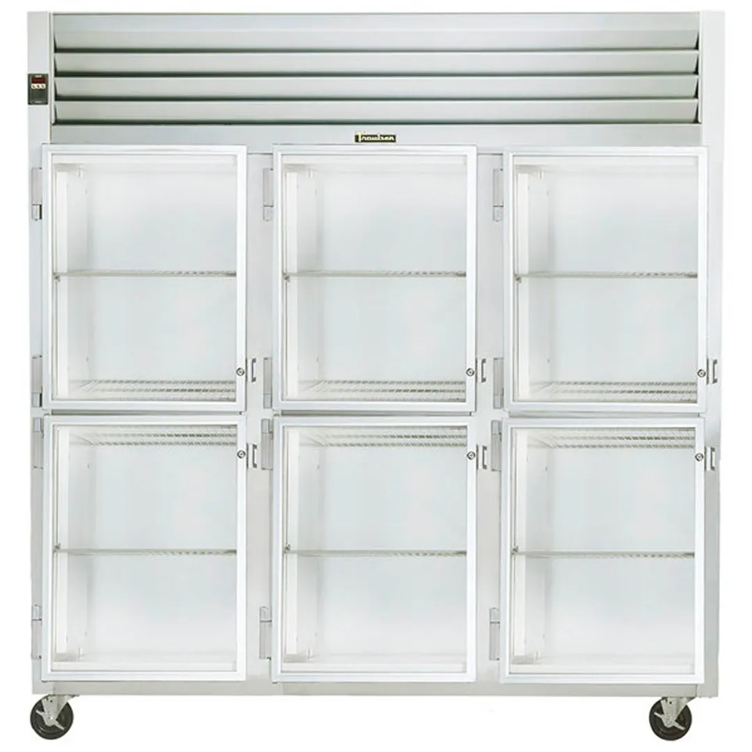 Traulsen G32003 76" Reach-In Refrigerator w/ 6 Glass Half-Doors (hinged left/left/left), Top Mount, 70 cu. ft.