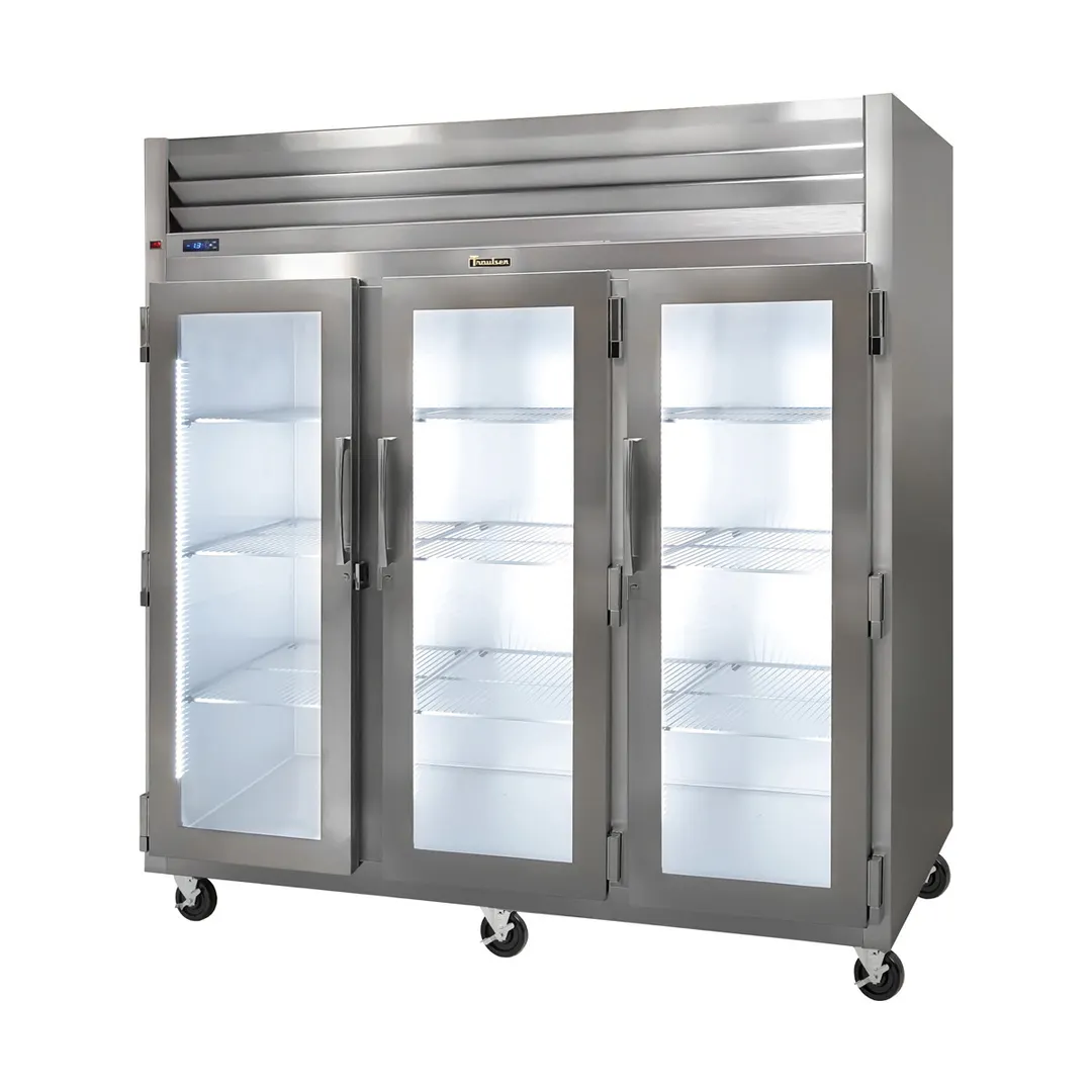 Traulsen G3201 76" Three Section Reach-In Refrigerator w/ 3 Glass Doors, Top Mount, 70.67 cu. ft.