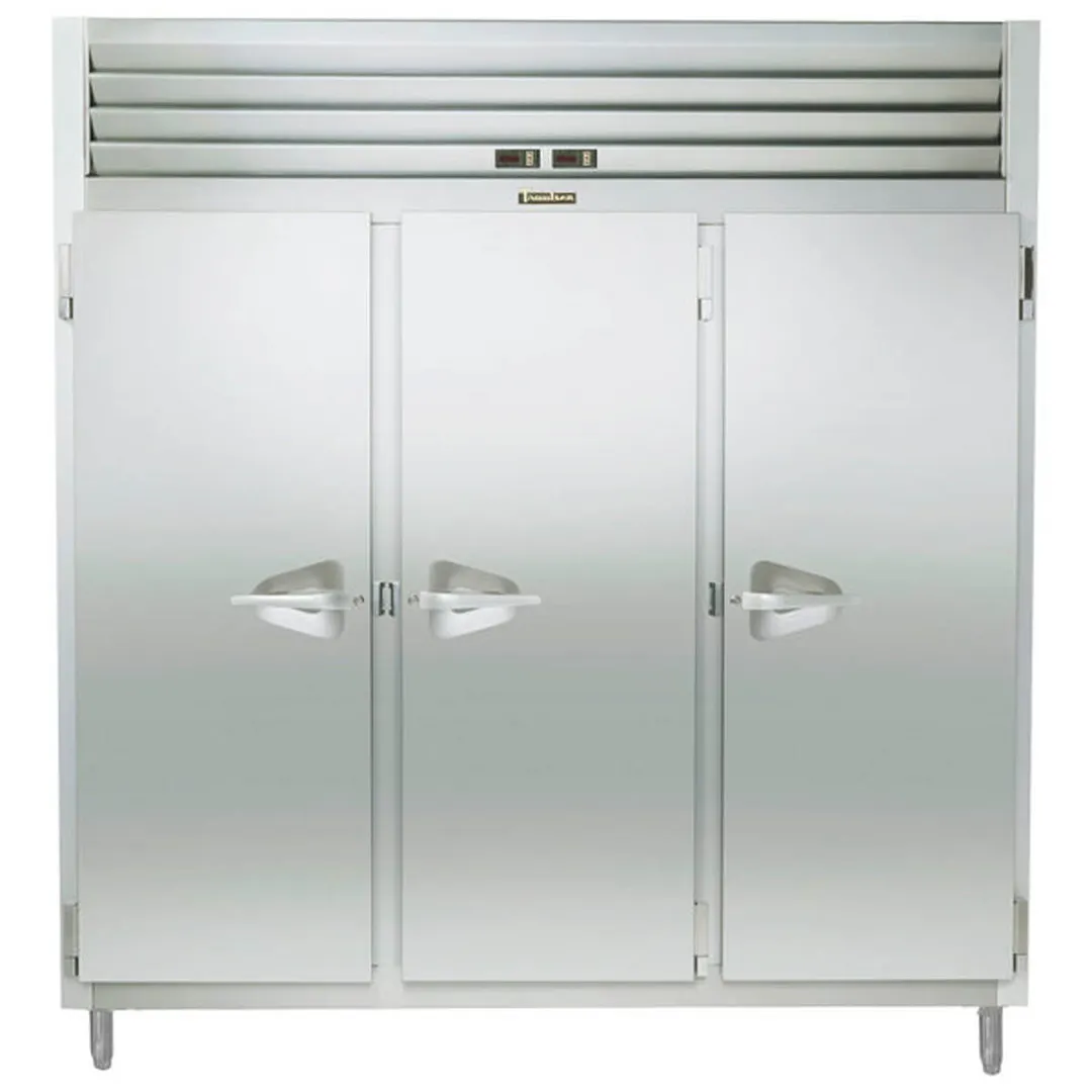 Traulsen RDT332NUT-FHS 76" 3-Section Reach-In Refrigerator Freezer Combo w/ 3 Solid Doors, All Stainless Steel