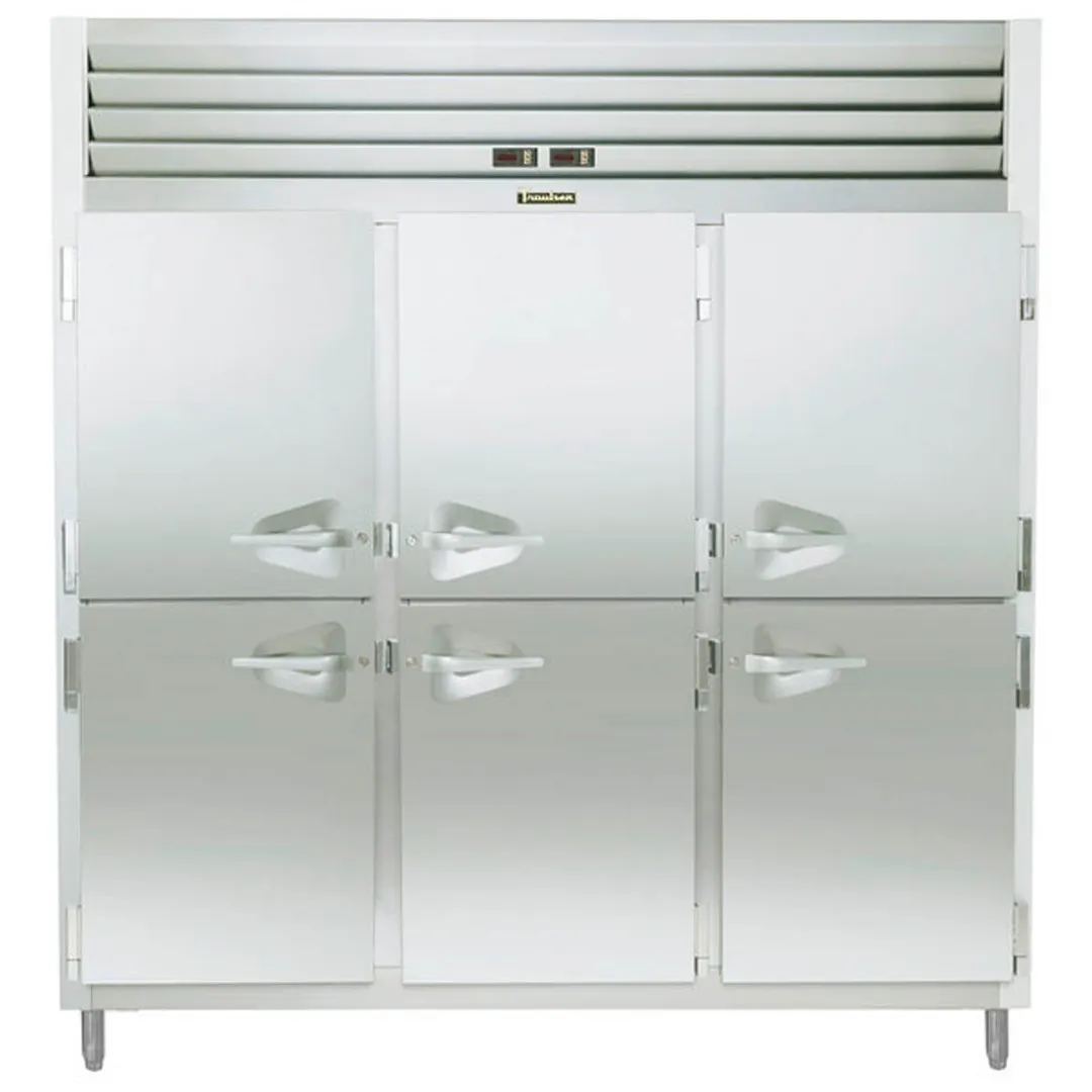 Traulsen RDT332NUT-HHS 76" 3-Section Reach-In Refrigerator/Freezer Combo w/ 6 Half Solid Doors, All Stainless Steel
