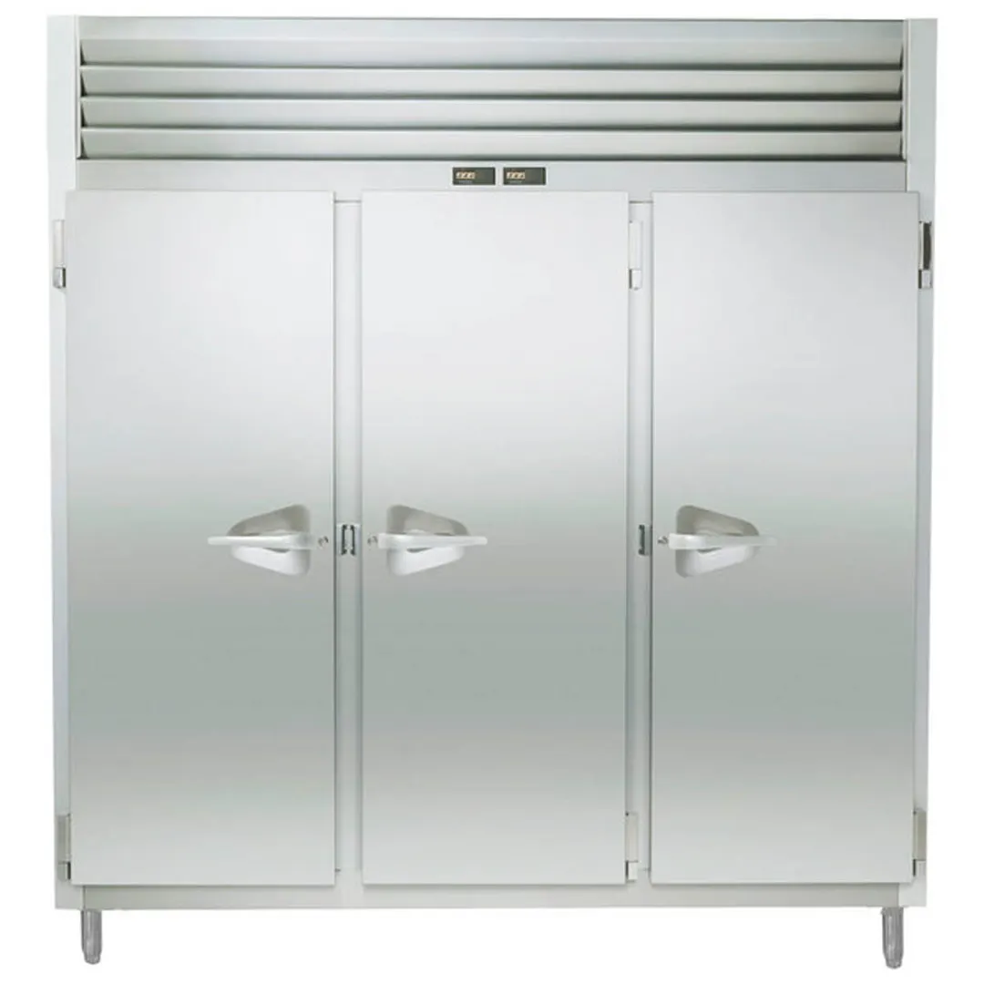 Traulsen RDT332WUT-FHS 86" 3-Section Reach-In Refrigerator/Freezer Combo w/ 3 Solid Doors, All Stainless Steel