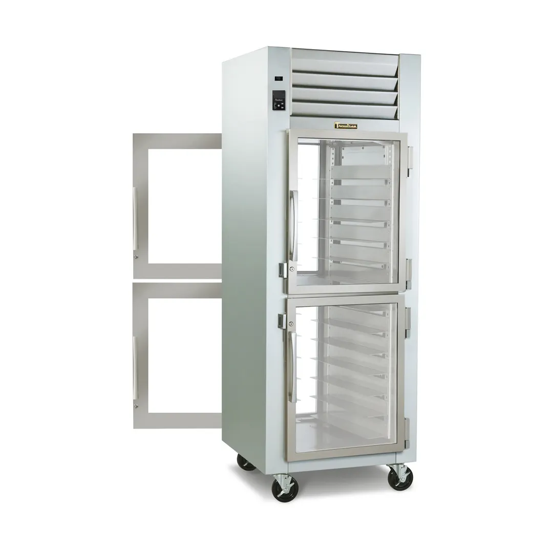 Traulsen RHT132NP-HHG 26" 1-Section Pass-Thru Refrigerator w/ 4 Half Glass Doors, Remote, 23.43 cu. ft.