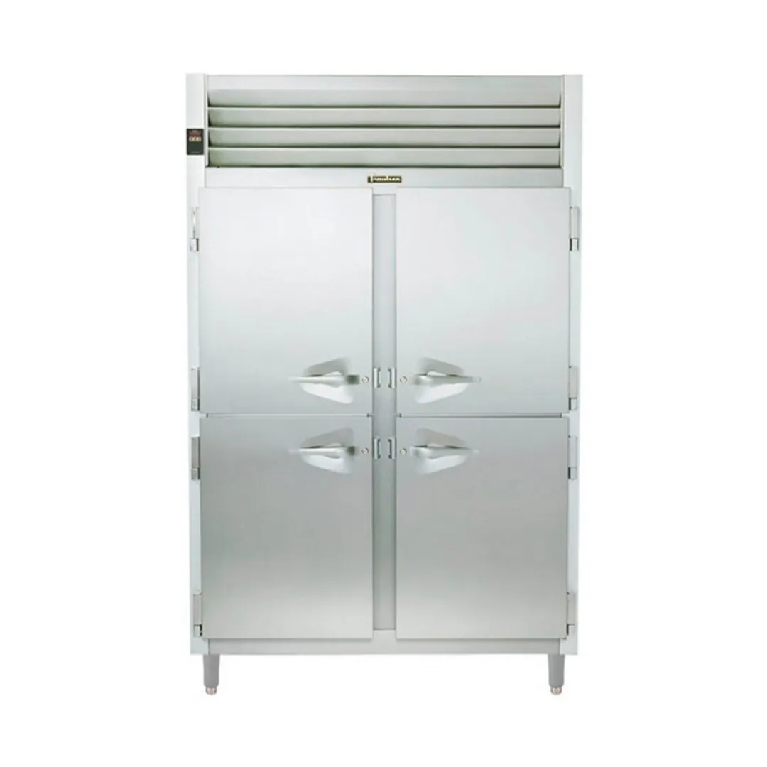 Traulsen RHT232N-HHS 52" 2-Section Reach-In Refrigerator w/ 4 Solid Half-Doors, Remote, 46 cu. ft.