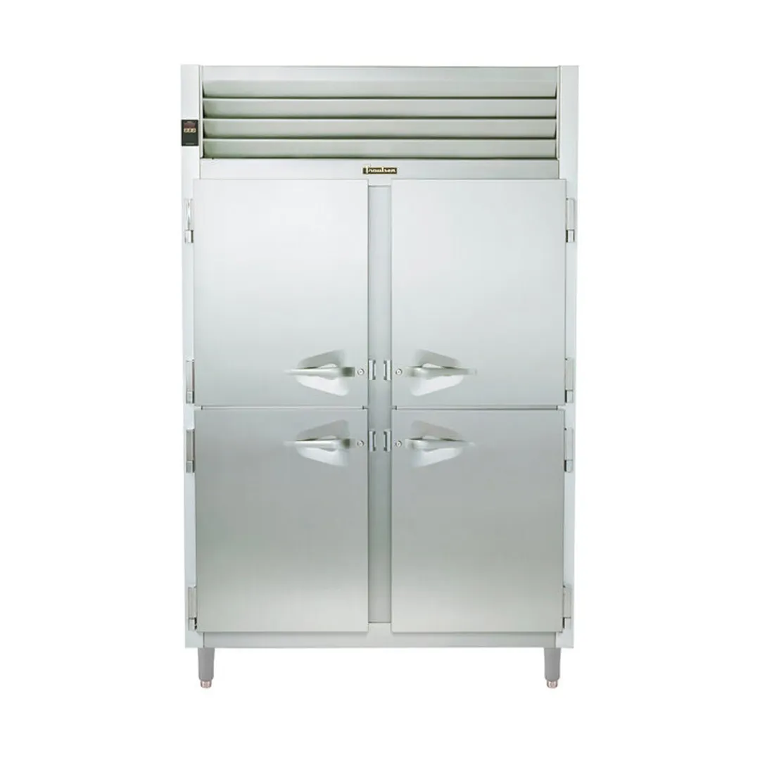 Traulsen RHT232NP-HHS 52" 2-Section Pass-Thru Refrigerator w/ 8 Half Solid Doors, Remote, 48.87 cu. ft.