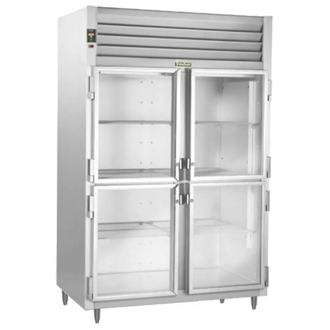 Traulsen RHT232NUT-HHG 52" 2-Section Reach-In Refrigerator w/ 4 Glass Half-Doors, Top Mount, 46.9 cu. ft.