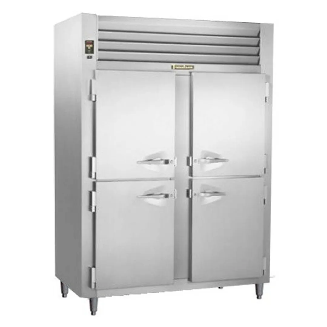 Traulsen RHT232NUT-HHS 52" 2-Section Reach-In Refrigerator w/ 4 Half Solid Doors, Top Mount, 46 cu. ft.