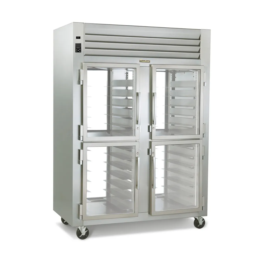 Traulsen RHT232WP-HHG 58" 2-Section Pass-Thru Refrigerator w/ 8 Half Glass Doors, Remote, 55 cu. ft.
