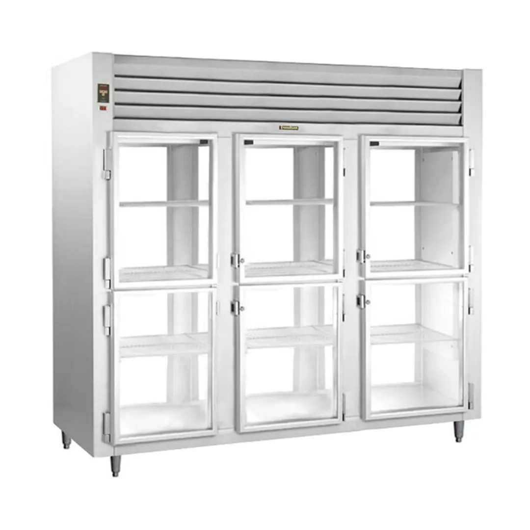 Traulsen RHT332NPUT-HHG 76" 3-Section Pass-Thru Refrigerator w/ 12 Half Glass Doors, Top Mount, 76.25 cu. ft.