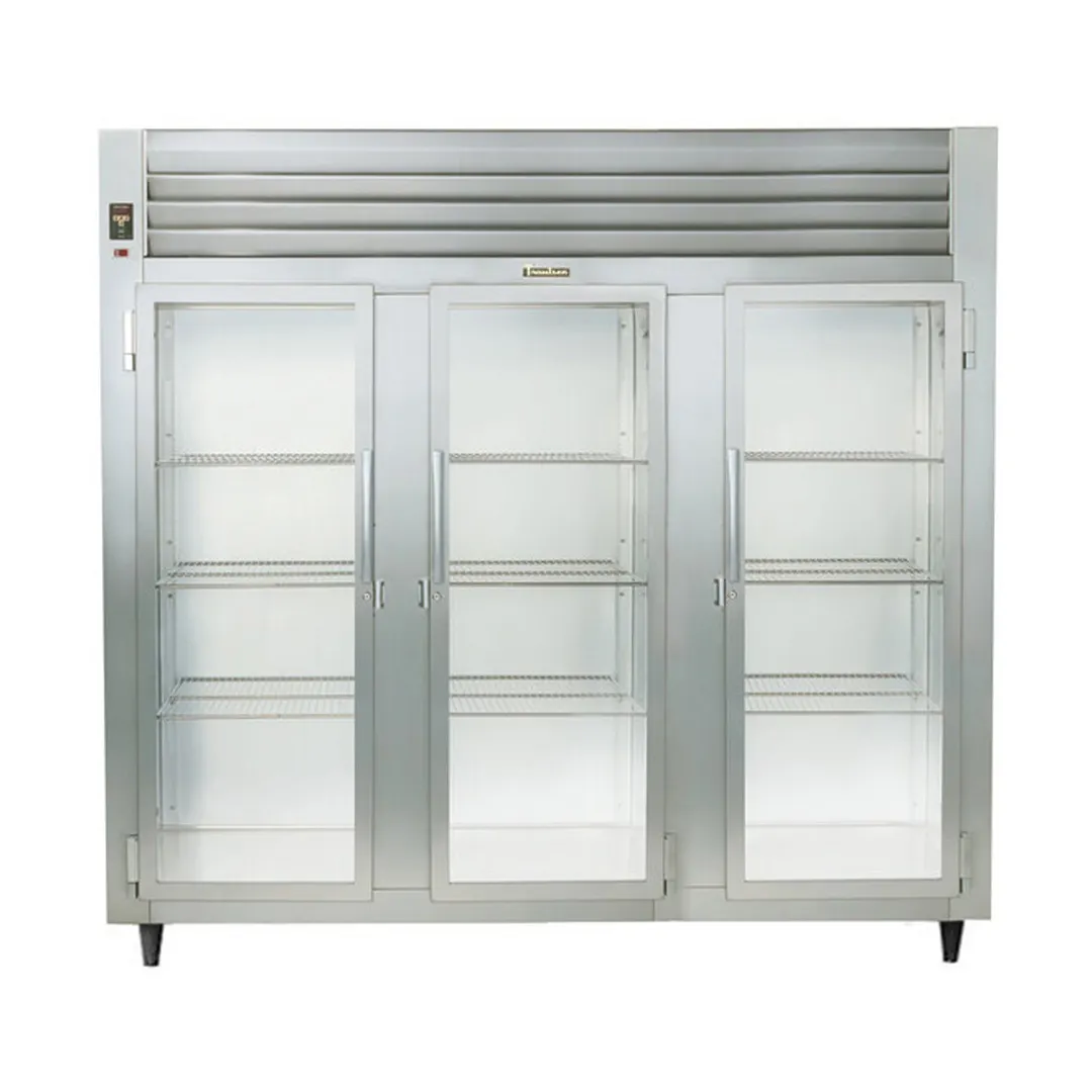 Traulsen RHT332W-FHG 86" 3-Section Reach-In Refrigerator w/ 3 Glass Doors, Remote, 78.77 cu. ft.