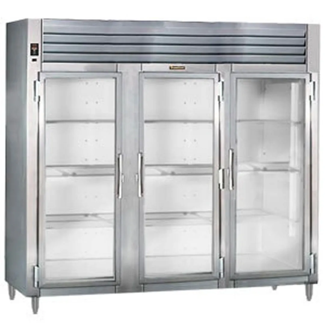 Traulsen RHT332WUT-FHG 86" 3-Section Reach-In Refrigerator w/ 3 Glass Doors, Top Mount, 78.77 cu. ft.