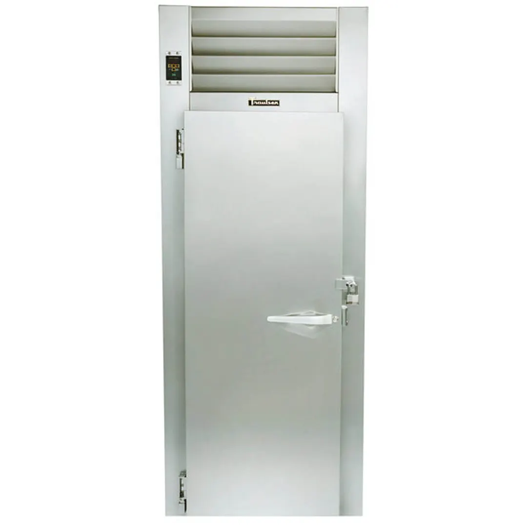Traulsen RI132LP-COR02 One Section Correctional Roll-Thru Heated Cabinet with Full Height Solid Door (left hinged), 66" Pan Racks, 38.8 cu. ft.