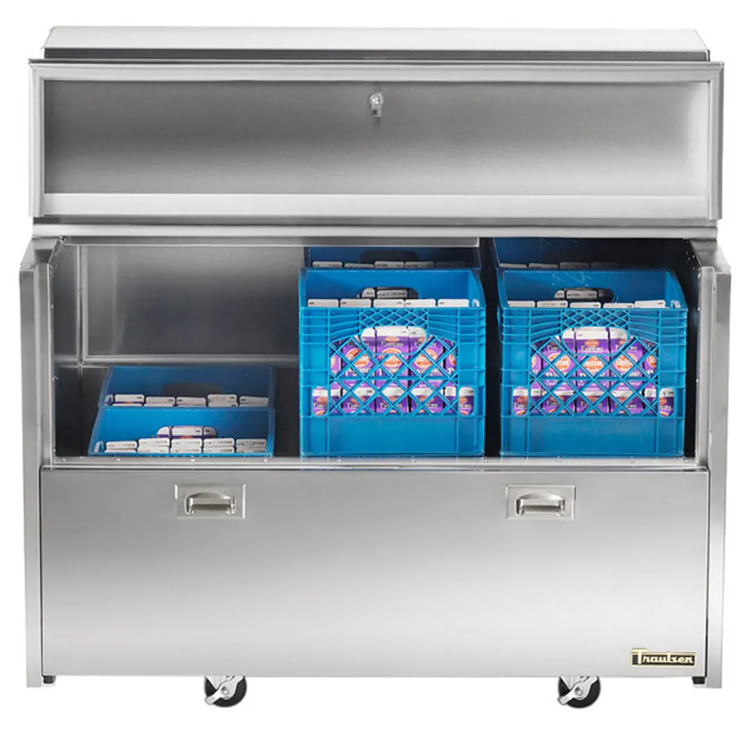 Traulsen RMC49D4 49" Dual Sided Milk Cooler, Forced Air, 12 Crates Capacity