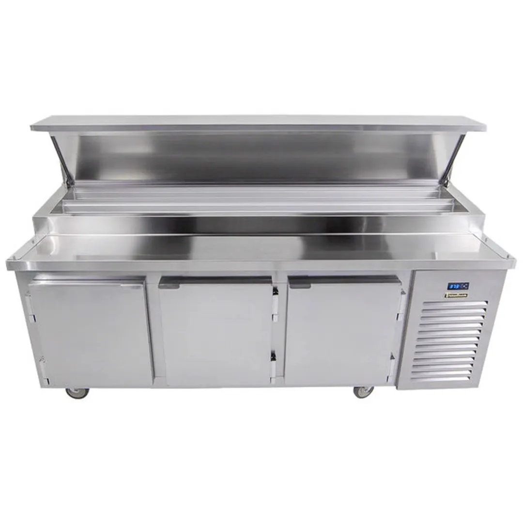 Traulsen TB091SL3S 91" 3-Section Refrigerated Pizza Prep Table w/ 3 Doors, (39) 1/6 Pans