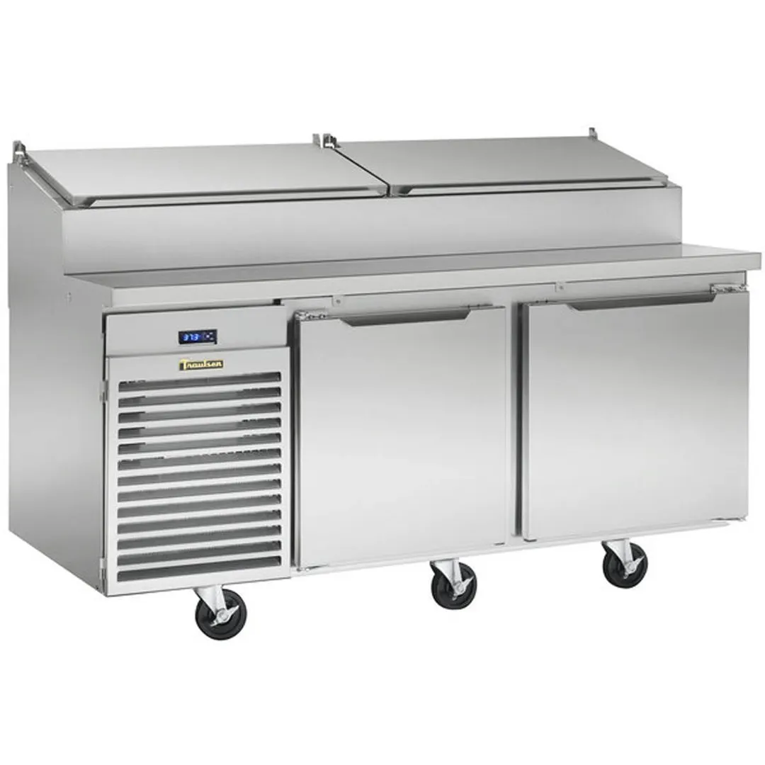 Traulsen TS066HT 66" 2-Section Refrigerated Pizza Prep Table w/ 2 Doors, (9) 1/3 Pans