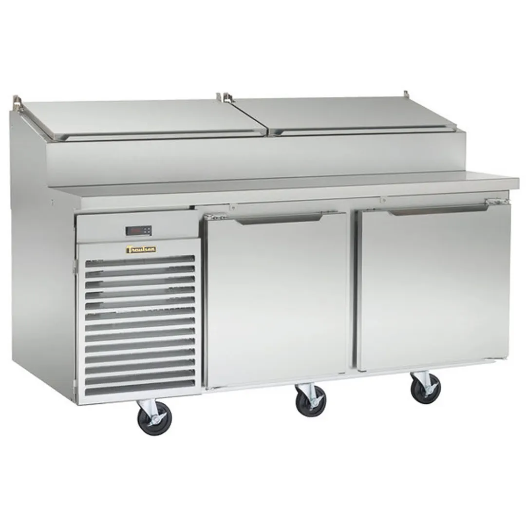 Traulsen TS072HT 72" 2-Section Refrigerated Pizza Prep Table w/ 2 Doors, (10) 1/3 Pans