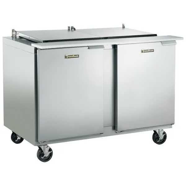 Traulsen UST4812-RR-SB 48" 2-Section Sandwich Salad Prep Table w/ 2 Stainless Steel Doors, 12 Pans