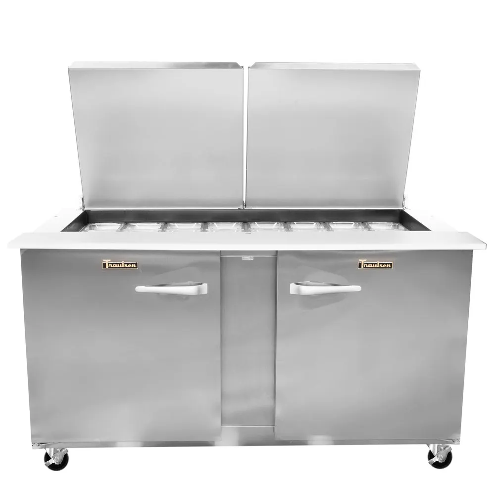 Traulsen UST6024-RR-SB 60" 2-Door Sandwich and Salad Prep Table, 24 Pans, Stainless Steel
