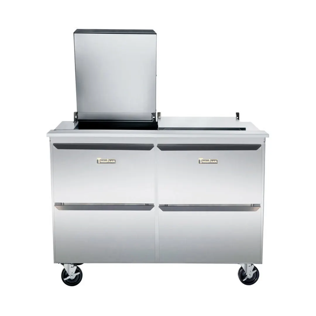 Traulsen UST7224-DD-SB 72" 2-Section Sandwich and Salad Prep Table w/ 4 Drawers, 24 Pans