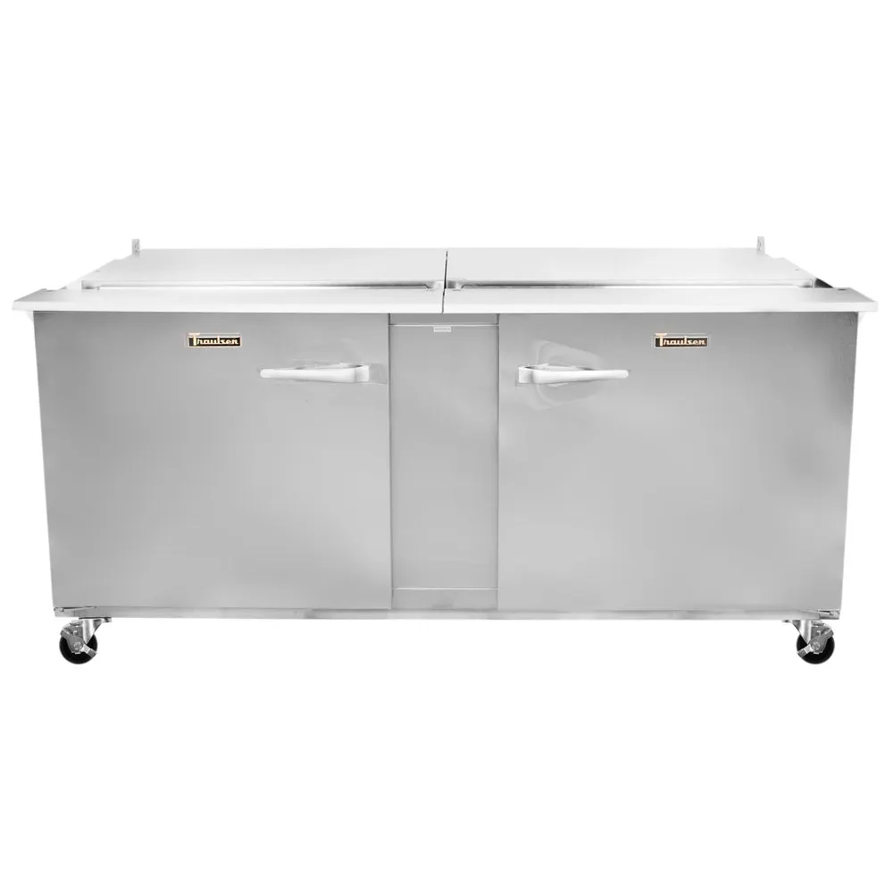 Traulsen UST7224-LR 72" 2-Door Sandwich and Salad Prep Table, 24 Pans, Stainless Steel