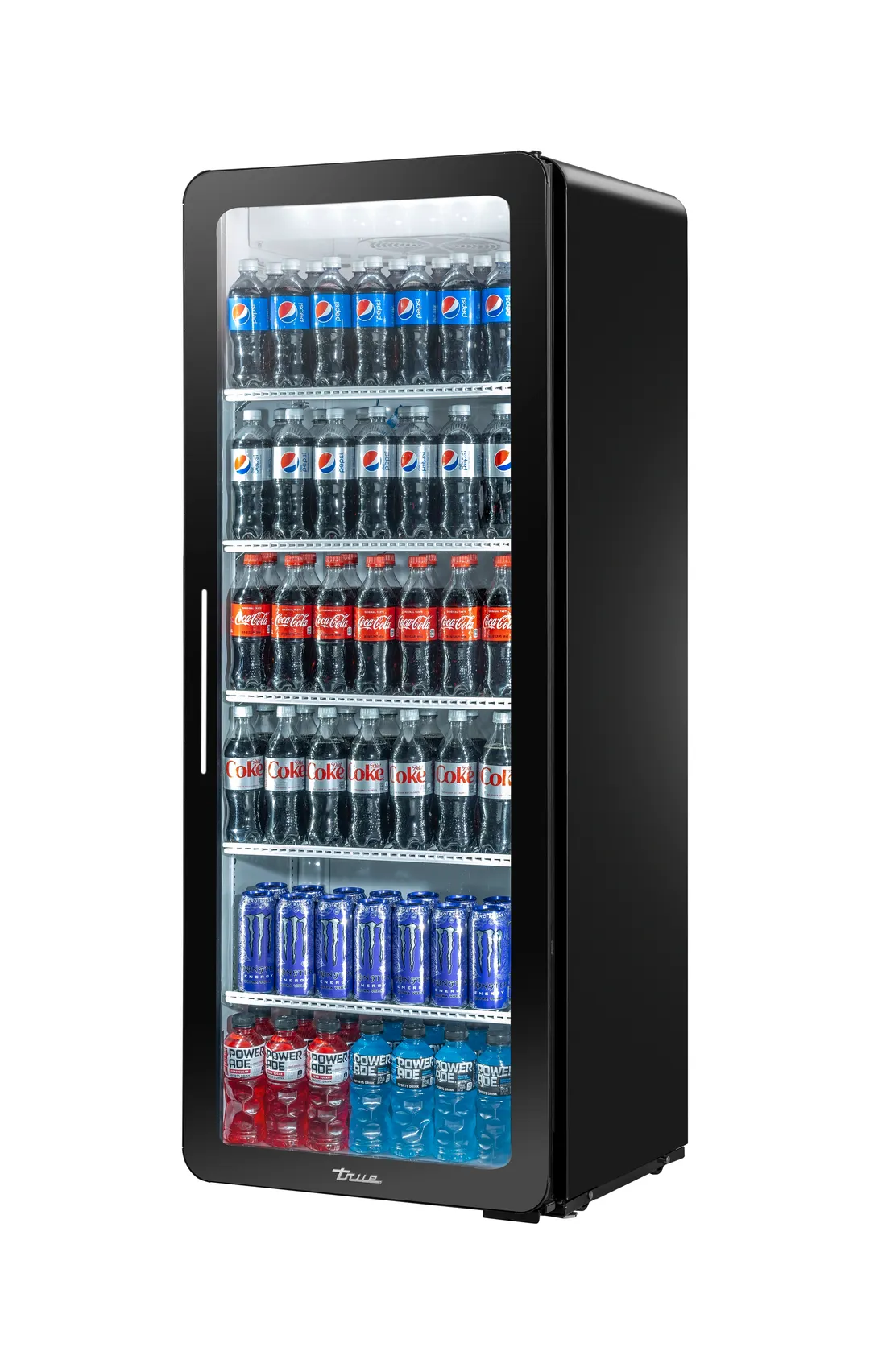  24" 1-Section Glass Door Merchandiser Refrigerator in Black, 13. cu. ft.