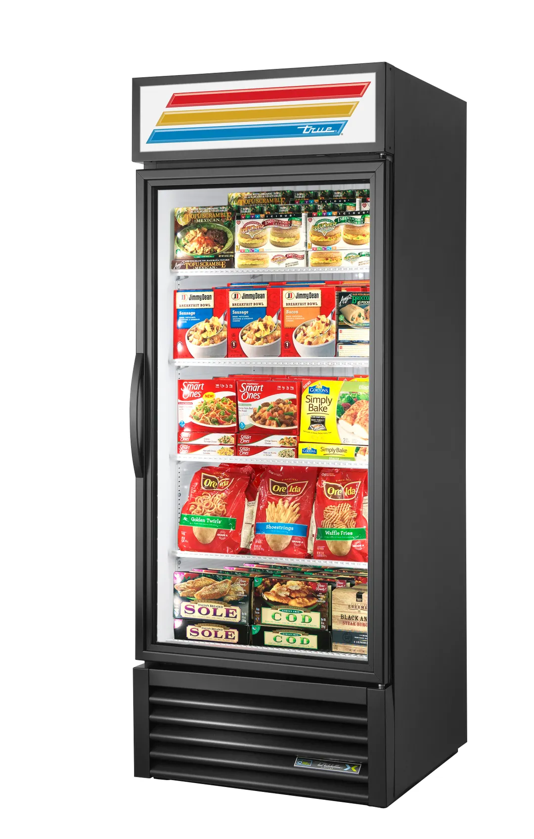 True GDM-26F-FLX-HC~TSL01 30" 1 Glass Door Refrigerator/Freezer Convertible Merchandiser