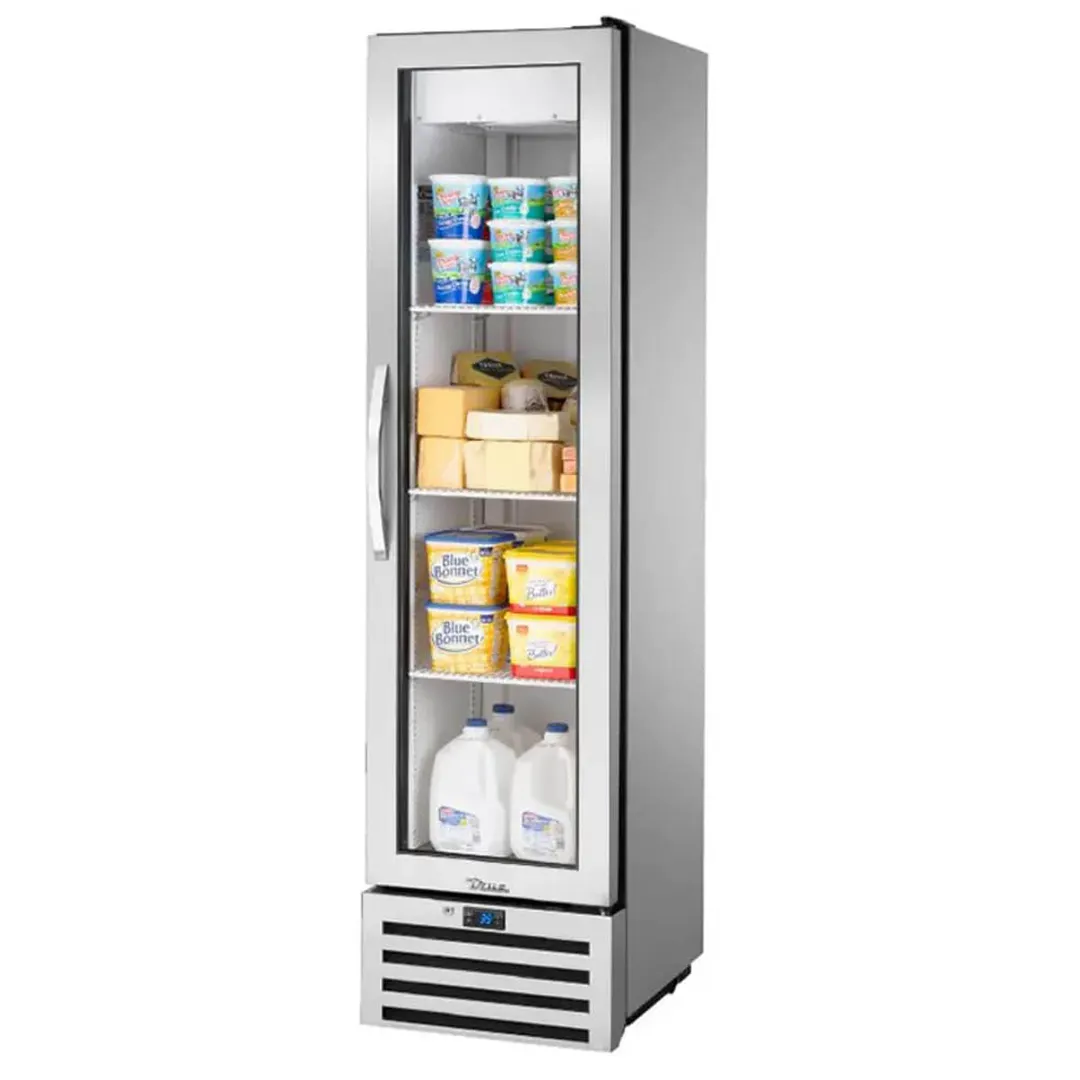 True T-11G-HC~FGD01 19" 1-Section Reach-In Refrigerator w/ Glass Door, Bottom Mount, Stainless Steel Front-Aluminum Sides