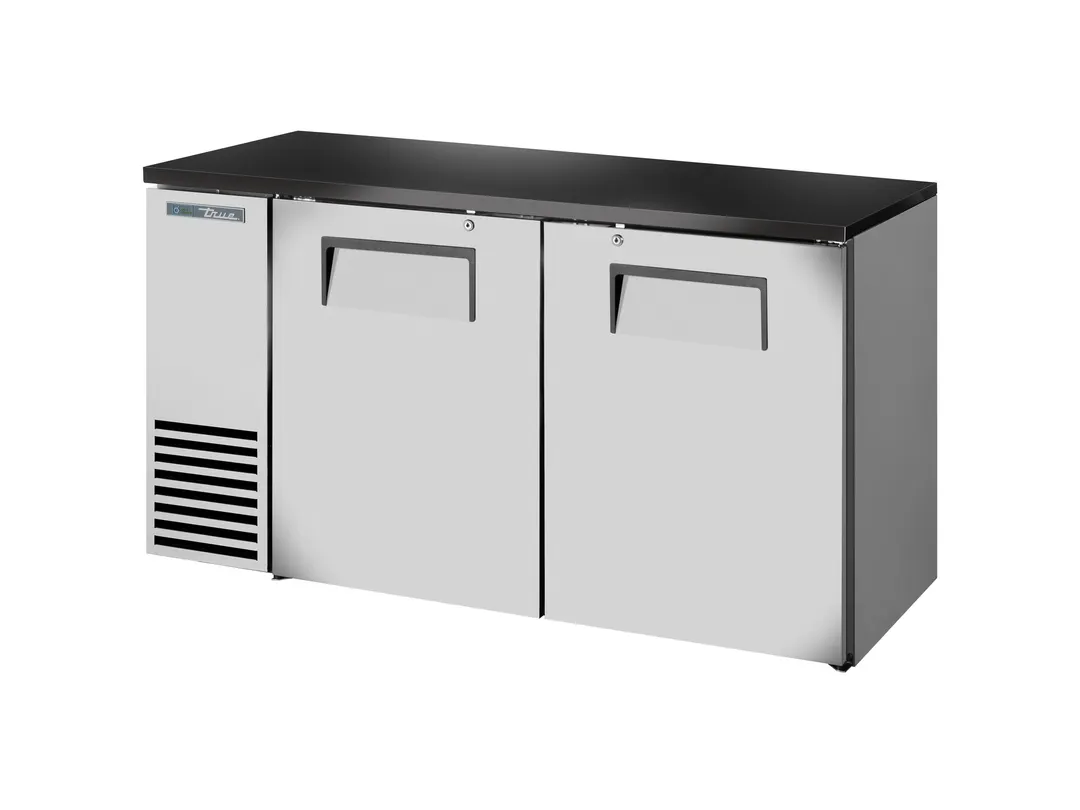 True TBB24-60-2S-Z1-BST-S-1 60" Two-Section Bar Cooler, Stainless, LED, R290, 1/4 HP 115V, USA
