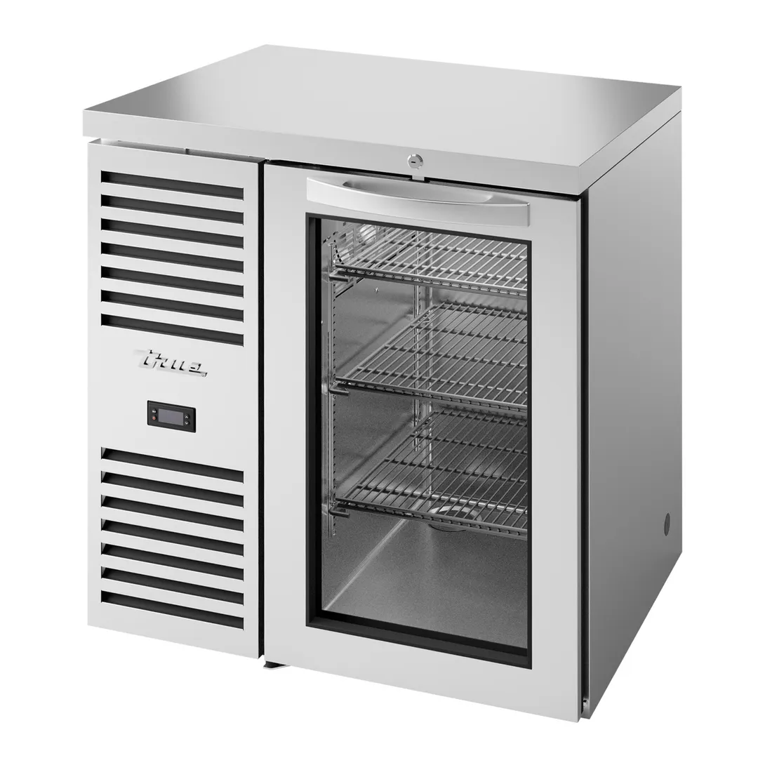True TBR32-RISZ1-L-S-G-1 32" Glass Swing Door Back Bar Refrigerator with LED Interior Lighting